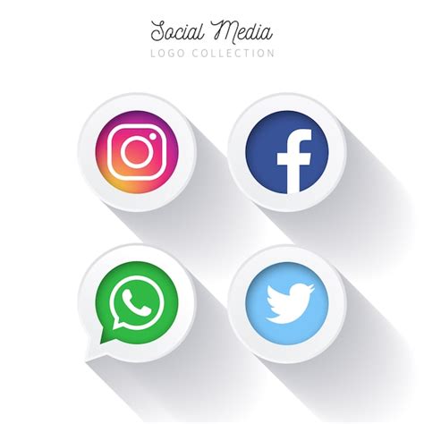 Colección De Logotipo Circular De Redes Sociales Populares Vector Gratis