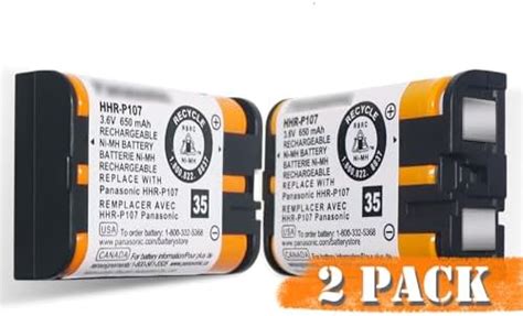 2 Pack HHR P107 NI MH Rechargeable Battery For Panasonic 3 6V 650mAh