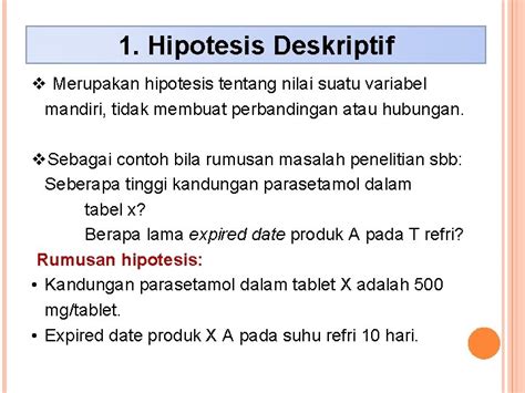 Hipotesis Dan Uji Hipotesis Abdul Rohman Fakultas Farmasi