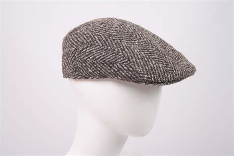 Stetson Madison Herringbone Tweed Hat Flat Cap Wool M Gem