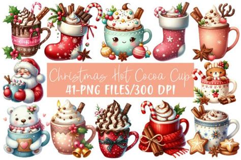 Cute Christmas Hot Cocoa Cup Clipart Graphic By Sublimation Design Creative Fabrica