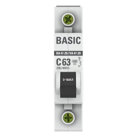 Автоматический выключатель 1P 63А (C) 4,5кА ВА 47-29 Basic купить за ...