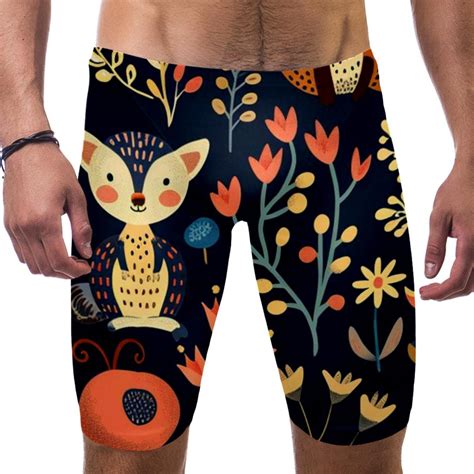 Jammers For Men Mens Swim Briefs Forest Deer Rabbit Fox Frog Flower