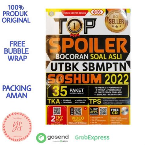 Jual Buku Top Spoiler Bocoran Soal Asli Utbk Sbmptn Soshum Cd