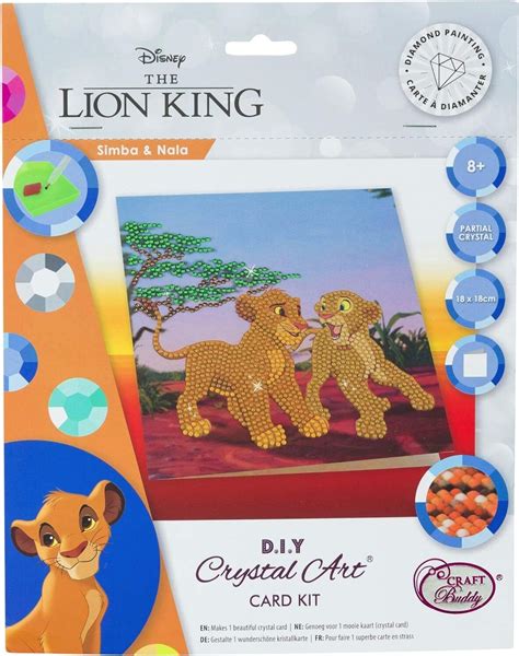 Craft Buddy Crystal Art CCK DNY802 Simba And Nala 18x18cm Crystal Art