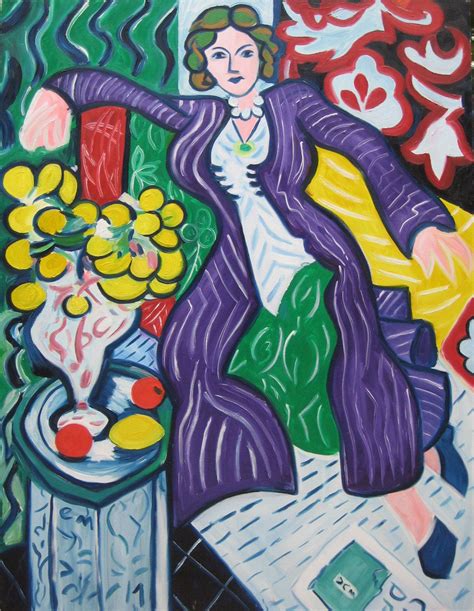 After Matisse S Woman In A Purple Robe With Ranunculi Original Oil