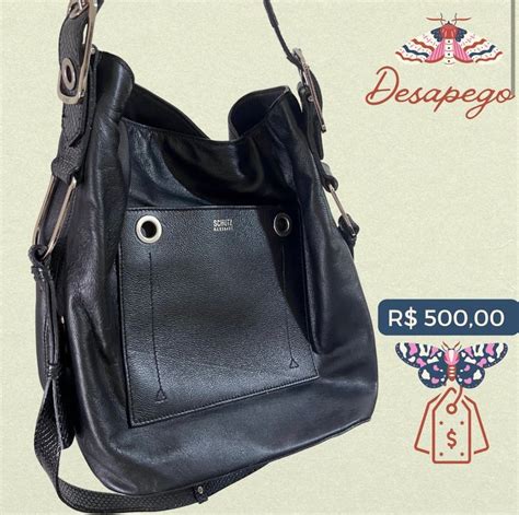 Bolsa Preta De Couro Bolsa De Ombro Feminina Schutz Usado 87649044