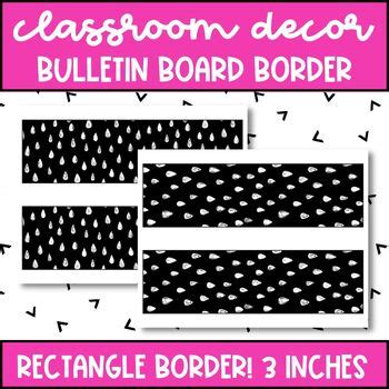 FREE Black and White Bulletin Board Border with Raindrops for Classroom ...