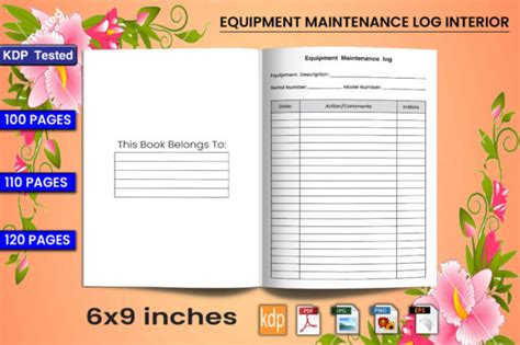 Equipment Maintenance Log Book Graphic By KDP Browser Creative Fabrica