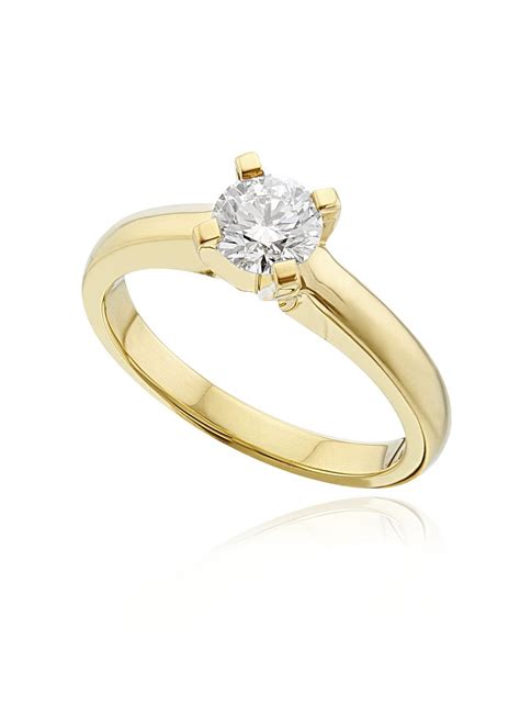 Anillo Oro Amarillo K Con Brillante Cts Vs F H A