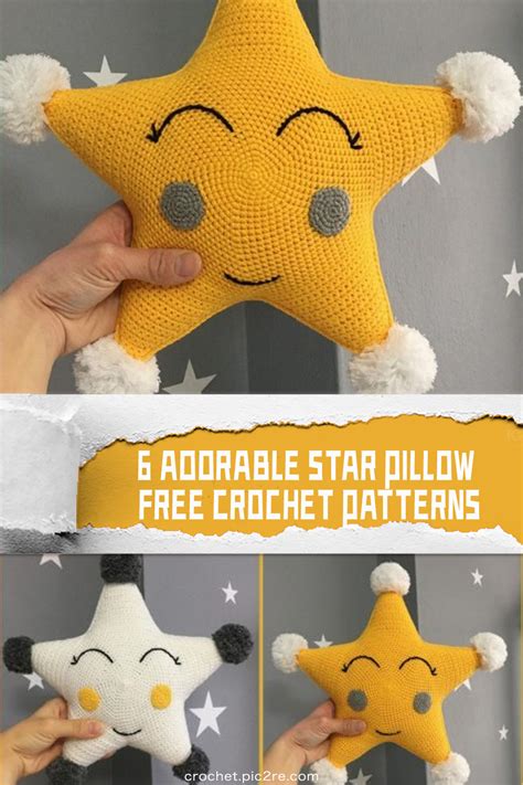 6 Adorable Star Pillow Free Crochet Patterns