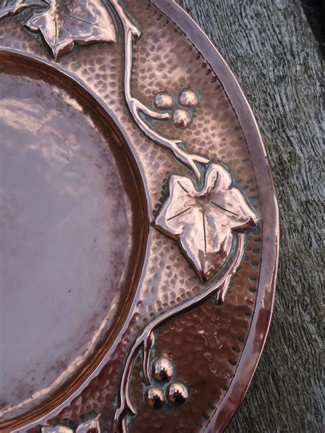 Antiques Atlas Arts Crafts Copper Tray With Ivy Leaves