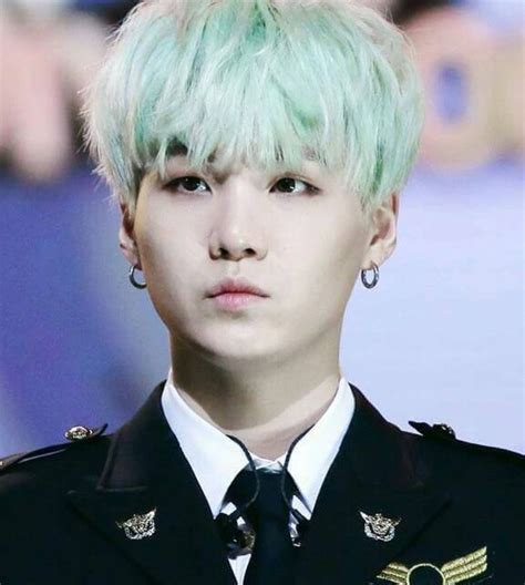 Suga Min Yoongi Bts Mint Green Hair Mint Hair Min Yoongi Bts Min