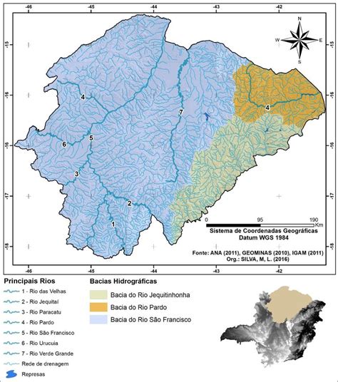 Mapa hidrográfico da região Norte de Minas Gerais Download Scientific