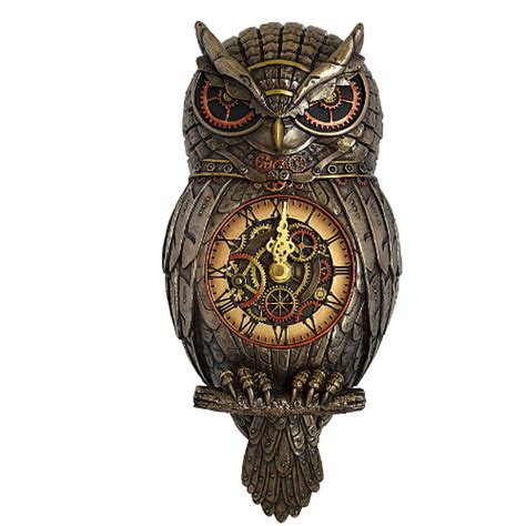 Steampunk Futuristic Owl Clock Greenmantle Ts