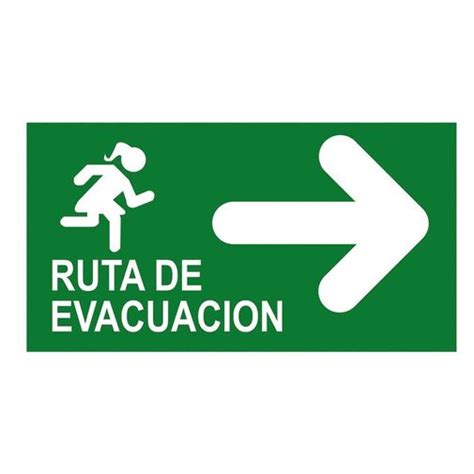 Señalización Ruta De Evacuación Derecha 228x152cm Sigel