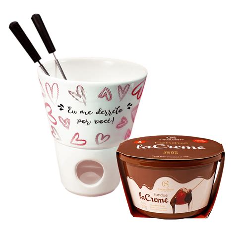 Combo Aparelho De Fondue Fondue Lacreme 360g Cacau Show Shopee Brasil