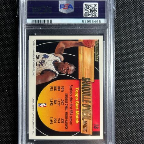 Topps Toys Topps Black Gold Shaquille Oneal Magic Hof Psa