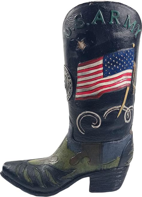 Amazon Urbalabs Western Usa Flag Army Cowboy Boot Vase Inch