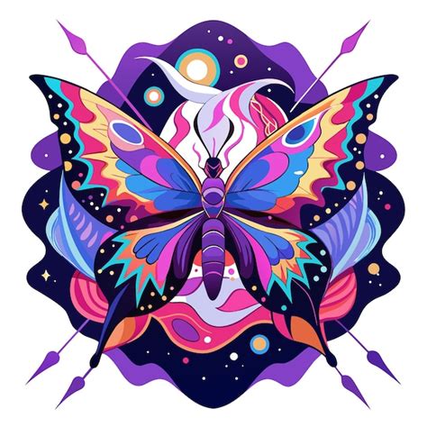 A Colorful Butterfly With The Word Butterfly On It Premium Ai