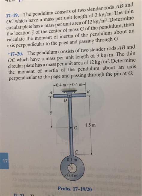 Solved The Pendulum Consists Of Two Slender Rods Ab Chegg