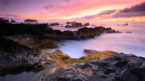 Wallpaper Landscape Sunset Sea Bay Rock Nature Shore