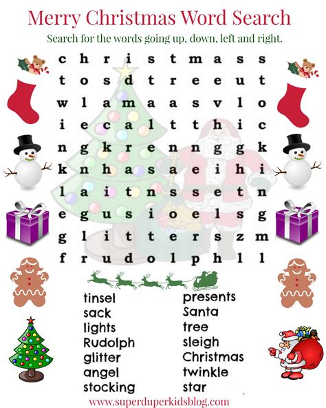 Free Printable Christmas Puzzles Word Searches