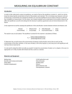 Finding an equilibrium constant for esterification