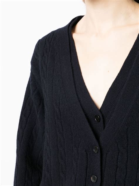 Goenj Double Layered V Neck Cardigan Blue Farfetch