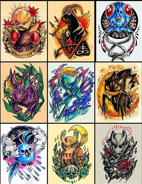 Pokemon Tattoo Designs On Behance Pokemon Tattoo Pokemon Anime Tattoos