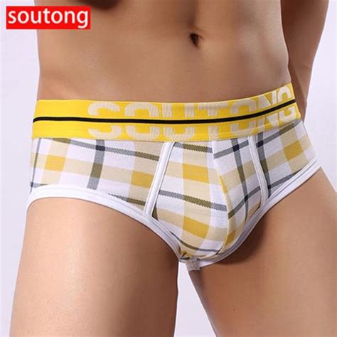 Buy SOUTONG Men S Underwear Soft Underpants Plaid Summer Briefs At