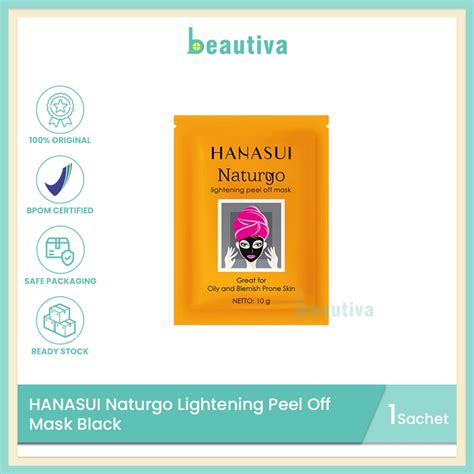 Jual Hanasui Naturgo Peel Off Mask Black Sachet Shopee Indonesia