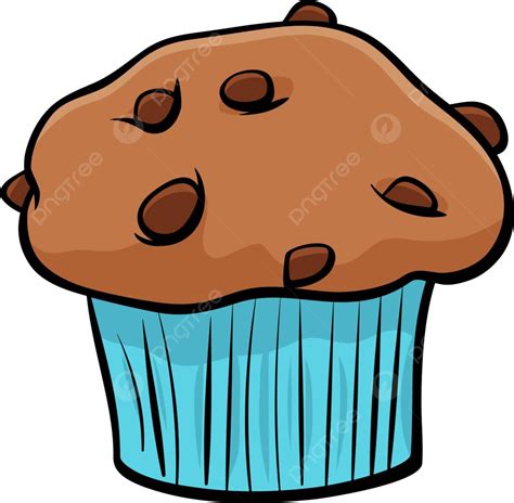 Muffin With Chocolate Cartoon Object Vector Chocolate Muffin Art Vector