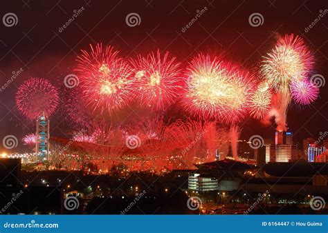 Fireworks Highlight Beijing Olympics Opening Cerem Editorial Photography - Image: 6164447