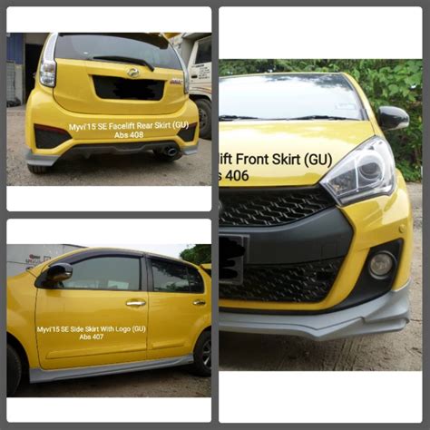 Perodua Myvi SE 2nd Generation 2015 Gear Up Skirting Body Kit ABS Ready