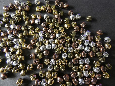 100 Pack 5mm Bicone Metal Beads 4 Color Mixed Lot Variety 1mm Holes