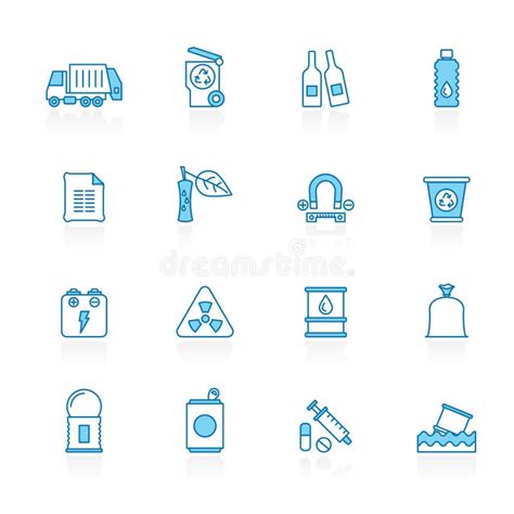 Iconos De La Basura Y De Los Desperdicios Ilustración Del Vector