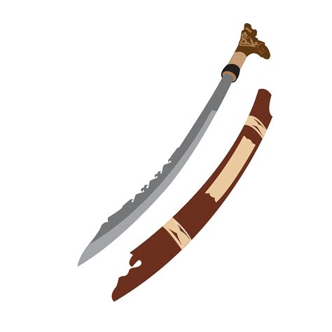 Traditional Weapon Mandau Icon Illustration Design Vector Art