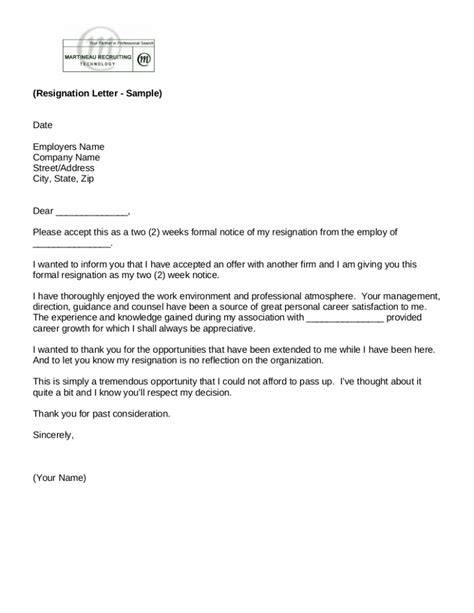 Short Notice Resignation Letter Examples Template