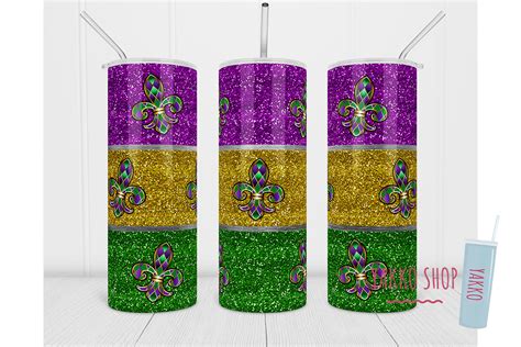 Oz Mardi Gras Tumbler Glitter Stripe Graphic By Yakkodesign