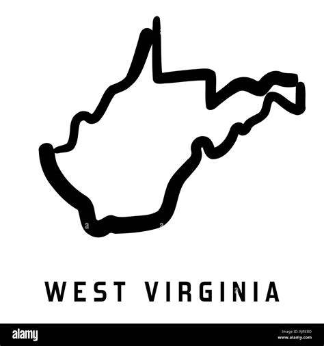 West Virginia Simple Logo State Map Outline Smooth Simplified Us