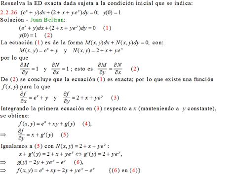 Ecuaciones Diferenciales De Primer Orden Resuelva La Ecuaci N