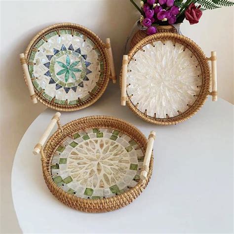Купить Цветной корпус из ротанга, фруктовый поднос для чая, поднос из ...