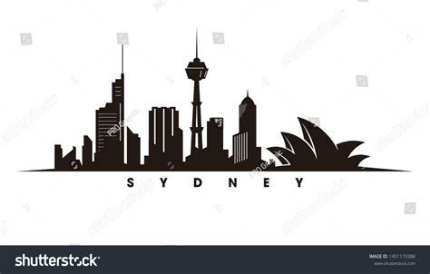 Sydney Skyline Landmarks Silhouette Vector Stock Vector Royalty Free