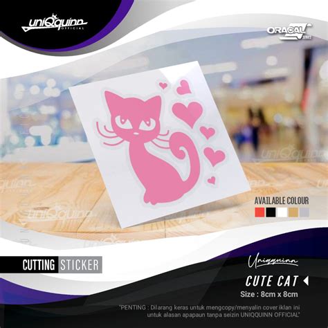 Jual UQ Stiker Kucing 004 Cutting Sticket Cat Stiker Lucu Cutting