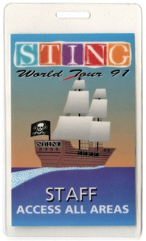 Sting Authentic 1991 Concert Laminated Backstage Pass Soul Cages Tour