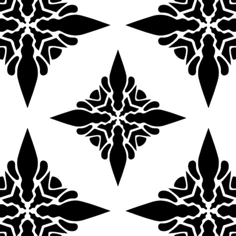 Premium Vector | Black and white pattern with a flower design.