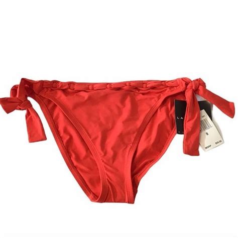 La Blanca Swim La Blancasolid Redself Tie Bikini Bottom Size New With Tag Poshmark