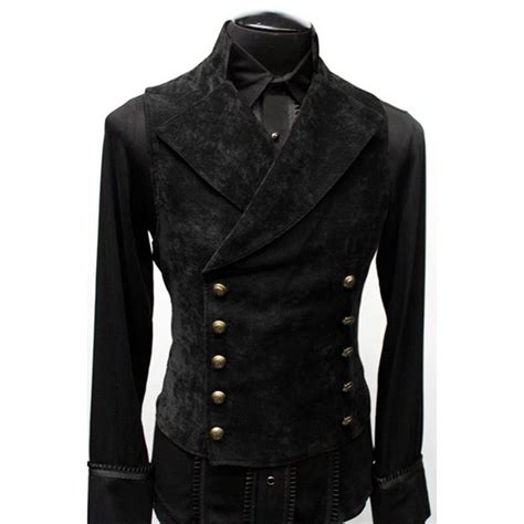 Xysaqa Mens Double Breasted Velvet Dress Vest Gothic Steampunk Prom