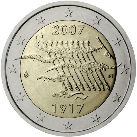 FINLANDIA 2 EUROS 2007 INDEPENDENCIA 100 ANIVERSARIO 1907 BARCA SC